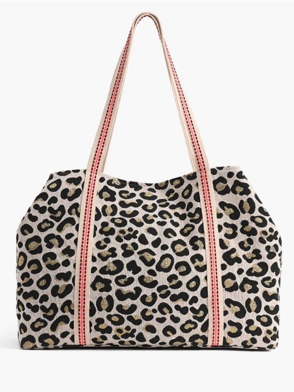 NWT America & Beyond Forestry Leopard Beaded Embellished Tote Bag - Picture 3 of 8